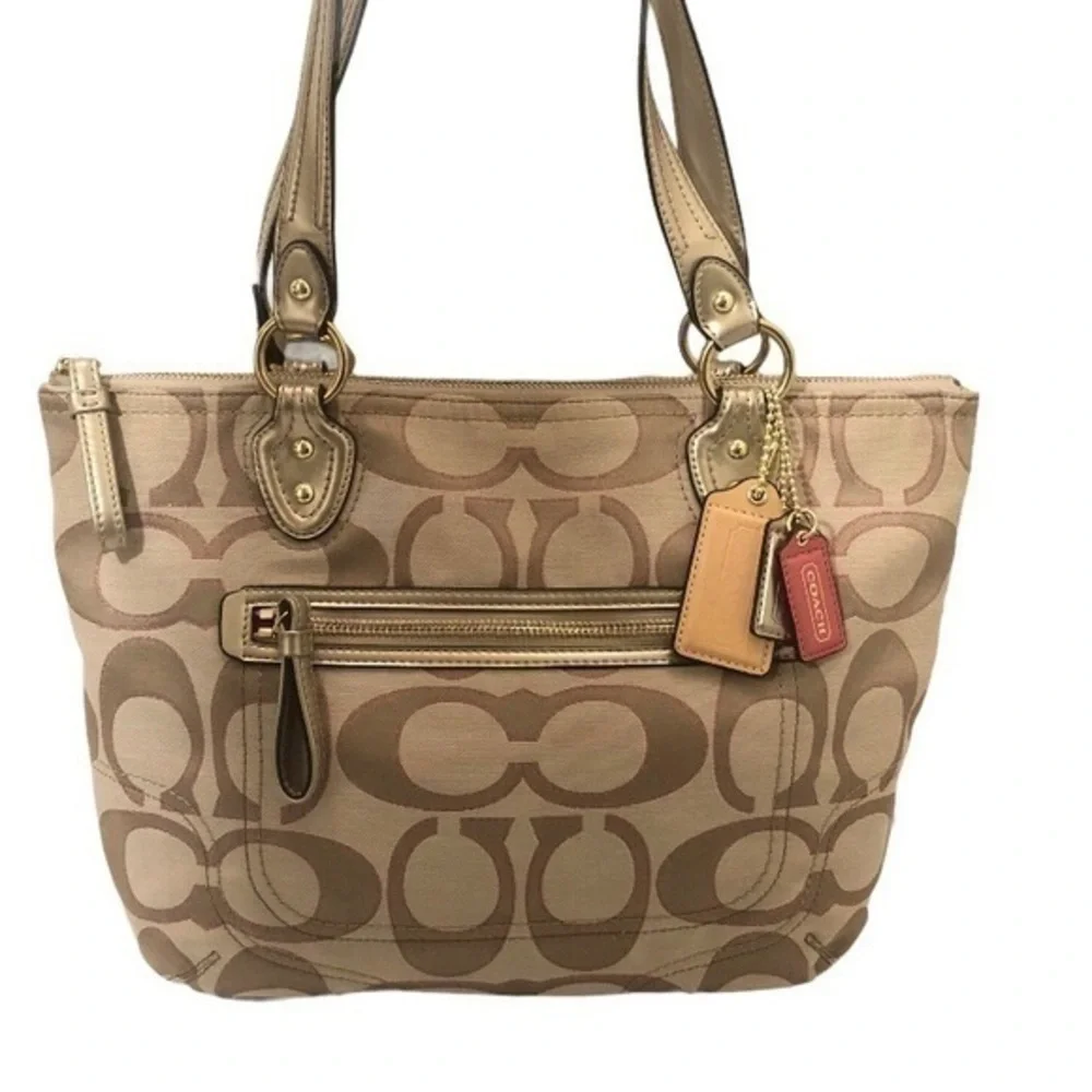 Coach vintage y2k signature pink poppy signature metallic bag